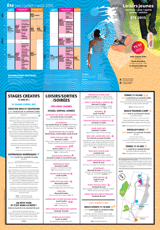 Loisirs Jeunes été 2015 - programme