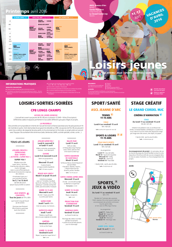 Loisirs Jeunes printemps 2016 - programme