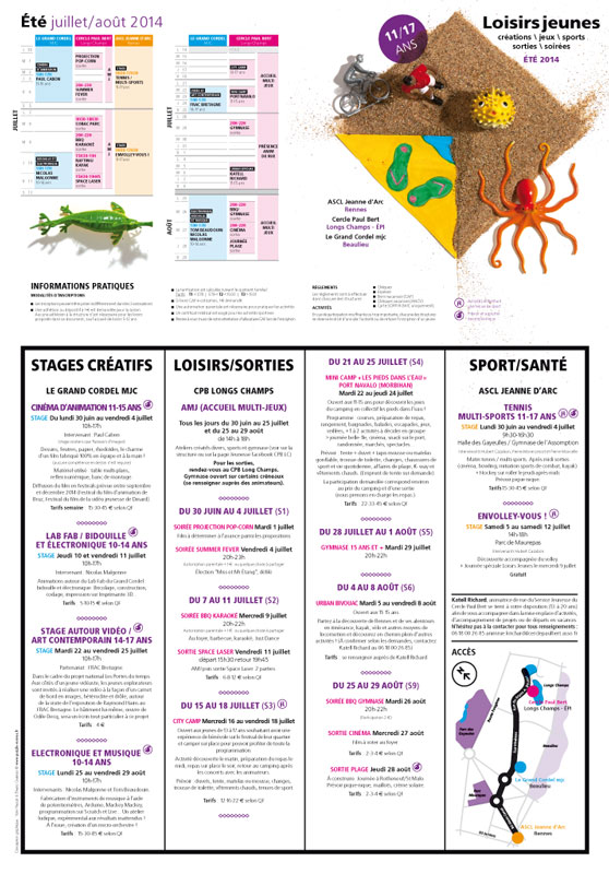 Loisirs Jeunes été 2014 - programme