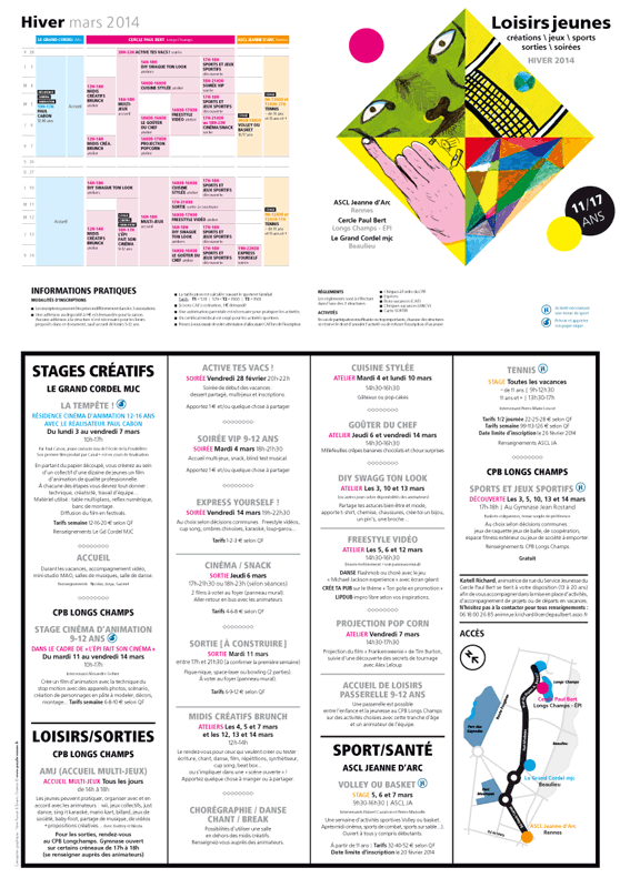 Loisirs Jeunes hivers 2014 - programme